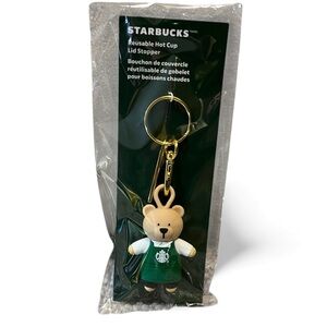 🆕 Starbucks Bearista 2025 Reusable Hot Cup Lid Stopper Key Chain